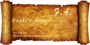 Fejér Albert névjegykártya