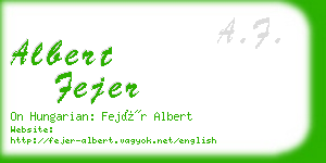 albert fejer business card